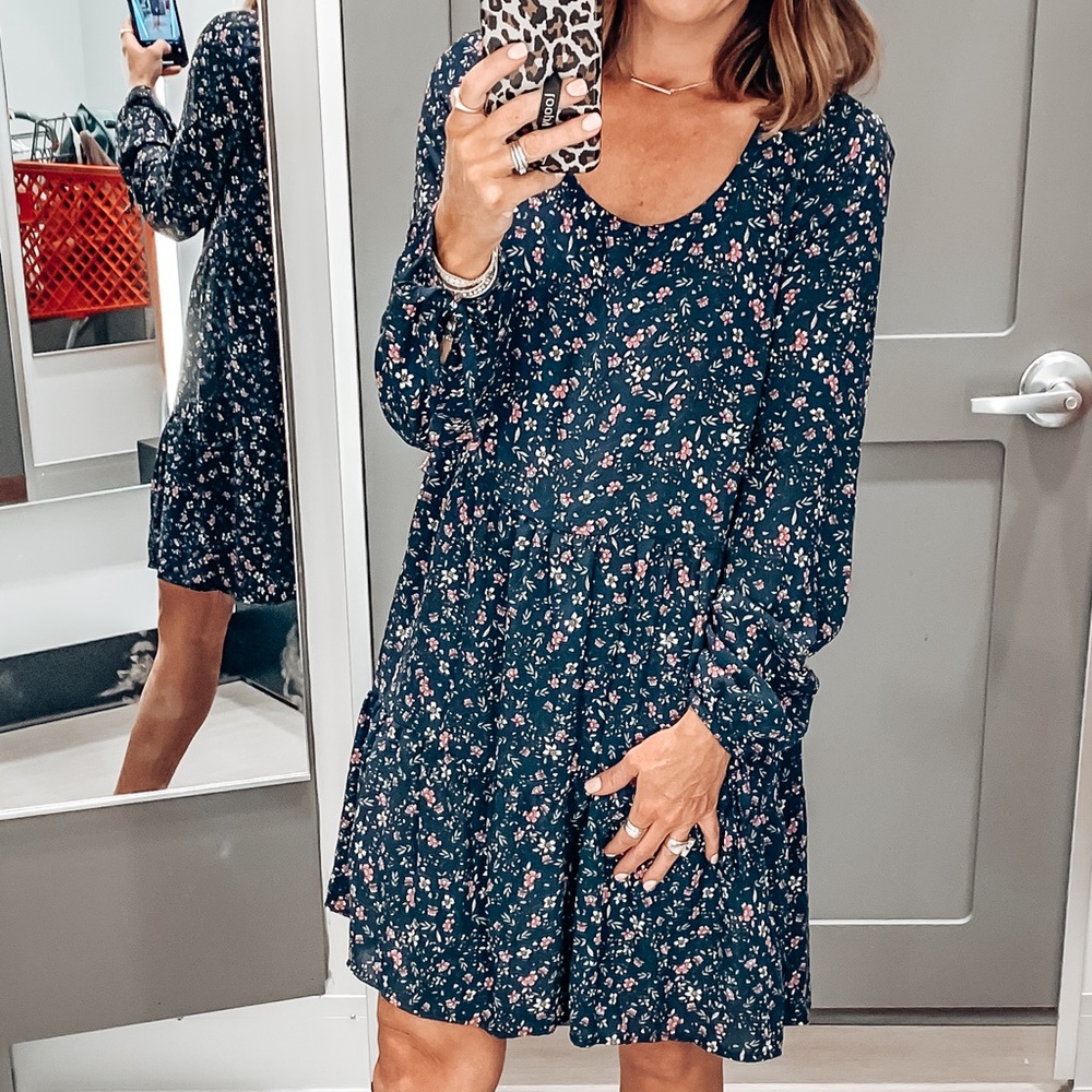 NWT wild fable long sleeve floral print babydoll dress, Size S